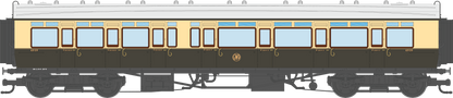 4P-021-303 GWR Corridor Toplight 1935 Chocolate & Cream Roundel Composite RH 6939