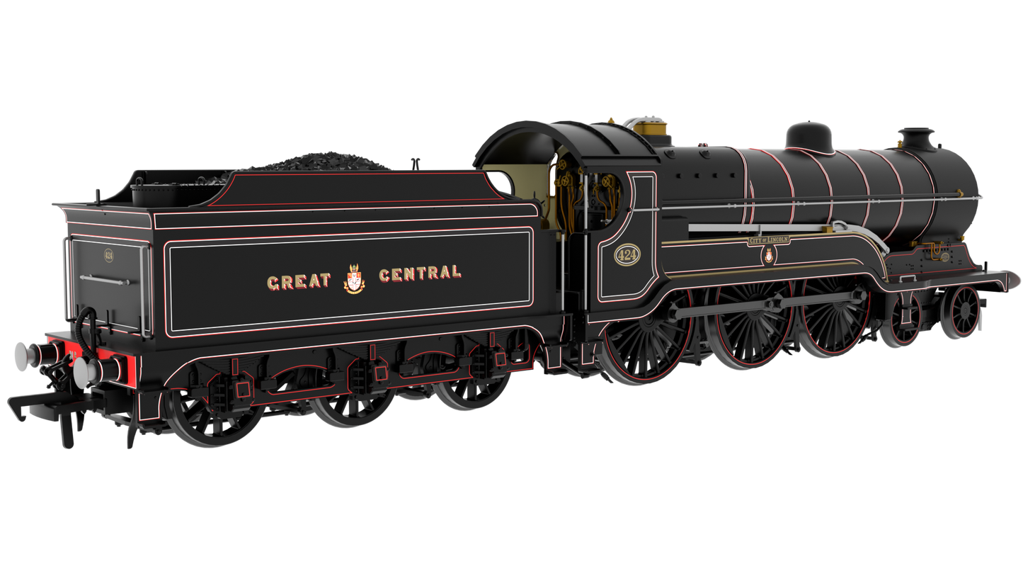812502 GCR Class 1 4-6-0 No.424 'City of Lincoln' - GCR Lined Black Steam Locomotive - DCC Sound