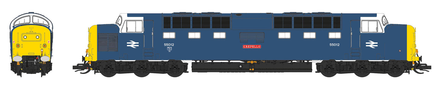 Class 55 'Deltic' BR Blue 55012 Crepello (White Cab Windows) Diesel Locomotive