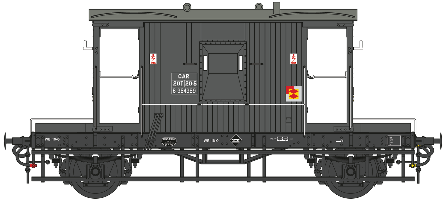 BR 20T Brake Van Diagram 1/507 B954989 Railfreight Dist. CAR