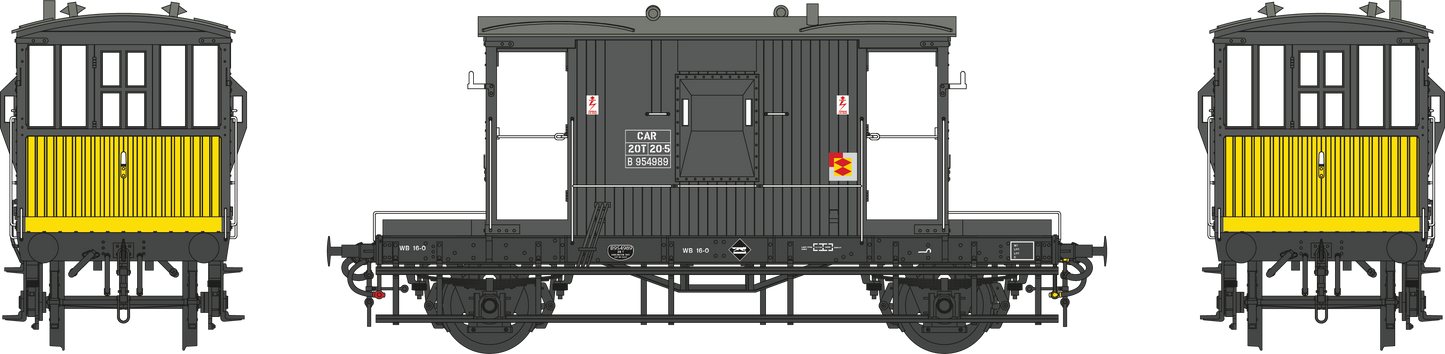 BR 20T Brake Van Diagram 1/507 B954989 Railfreight Dist. CAR