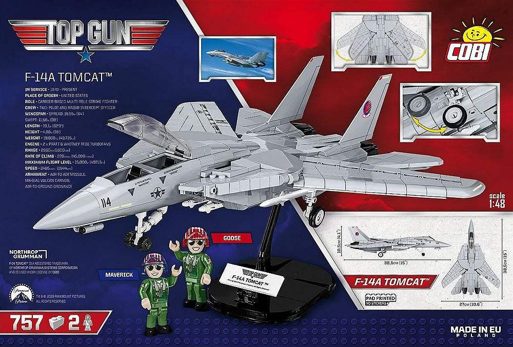 F14 Tomcat Top Gun (759 pcs) Model Kit