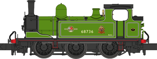 J72 0-6-0 68736 BR Lined Apple Green (Station Pilot) Late Crest Steam Tank Locomotive