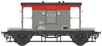 BR 20T Brake Van Diagram 1/507 B954686 Railfreight Red/Grey CAR