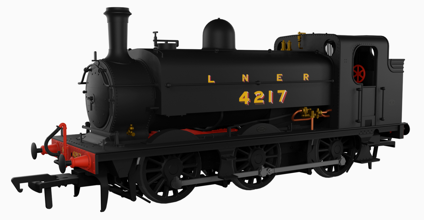 LNER J52/2 No.4217 LNER Plain Black with Shaded Lettering Steam Tank Locomotive - DCC Sound