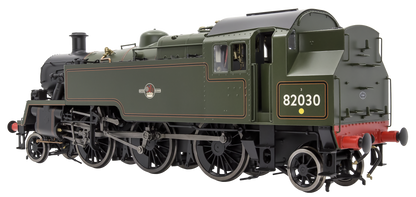 British Railways Standard 3MT 2-6-2T Lined Green Late Crest 82030 - Steam Tank Locomotive