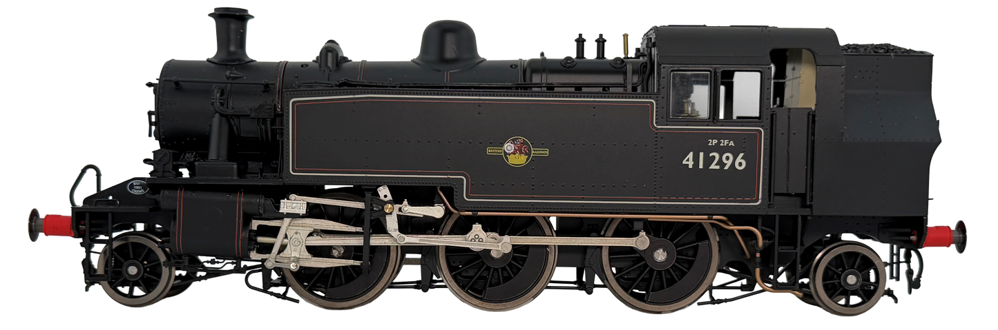 LHT-S-041-005 Ivatt Class 2 2-6-2T 41296 BR Lined Black Late Crest Steam Locomotive
