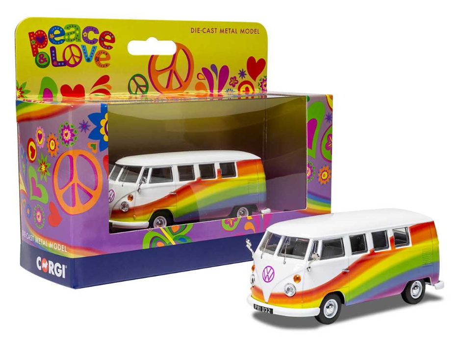 Volkswagen Campervan Peace Love and Rainbows