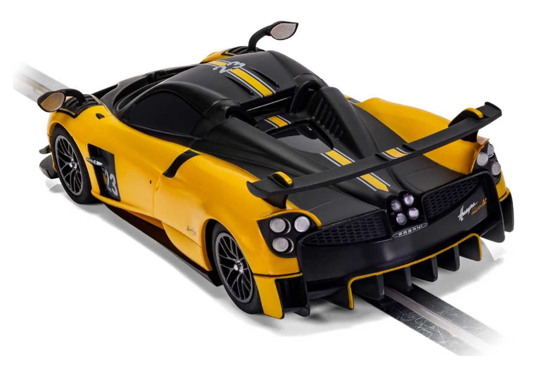 Scalextric Pagani Huayra Roadster BC Yellow Rails of Sheffield