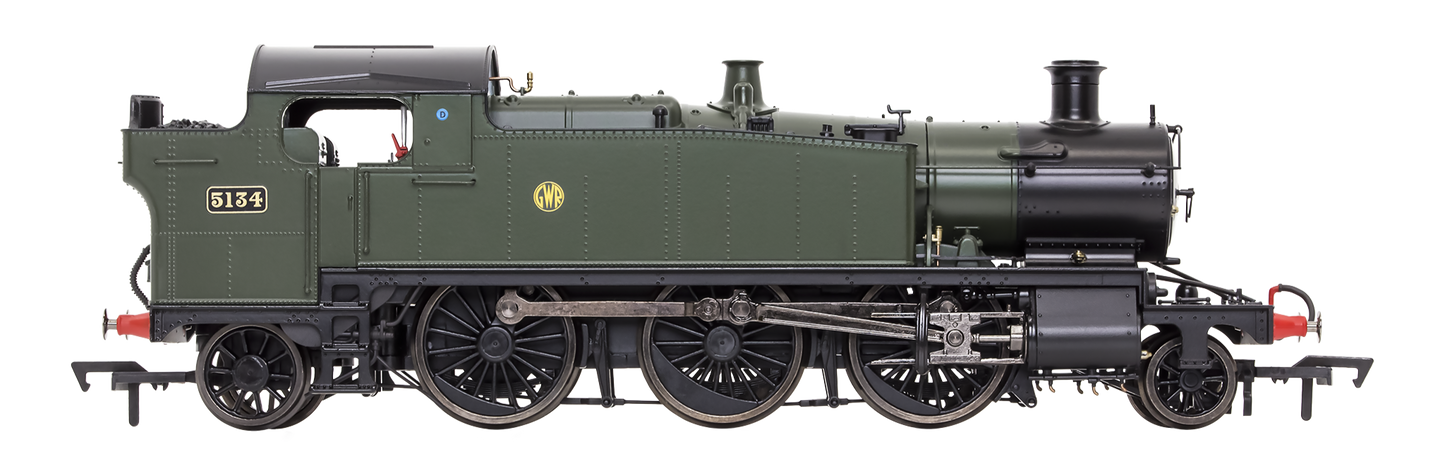 Large Prairie 5134 GWR Green Shirt Button Steam Locomotive - DCC Fitted