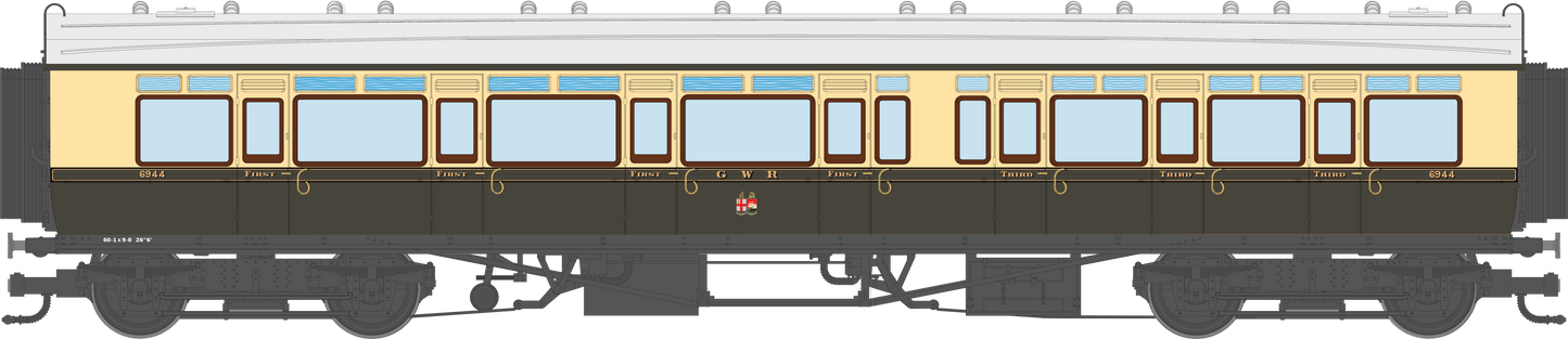 4P-021-202 GWR Corridor Toplight 1930 Chocolate & Cream Twin Cities Composite LH 6944