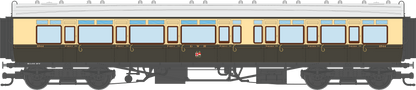 4P-021-202 GWR Corridor Toplight 1930 Chocolate & Cream Twin Cities Composite LH 6944