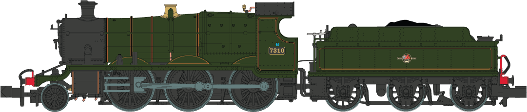 GWR Churchward Built 63xx 2-6-0 Mogul 7310 BR Green, Late Crest