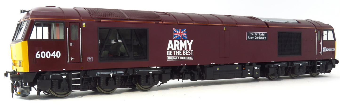 Class 60 60040 "The Territorial Army Centenary" DB Schenker Maroon Diesel Locomotive - Exclusive Edition