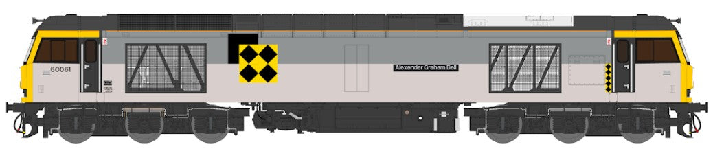 Highly Detailed Deluxe Weathered Class 60 061 “Alexander Graham Bell” Triple Grey Coal Diesel Electric Locomotive