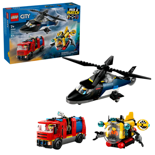 Lego City Helicopter, Fire Truck & Submarine Remix - 60462