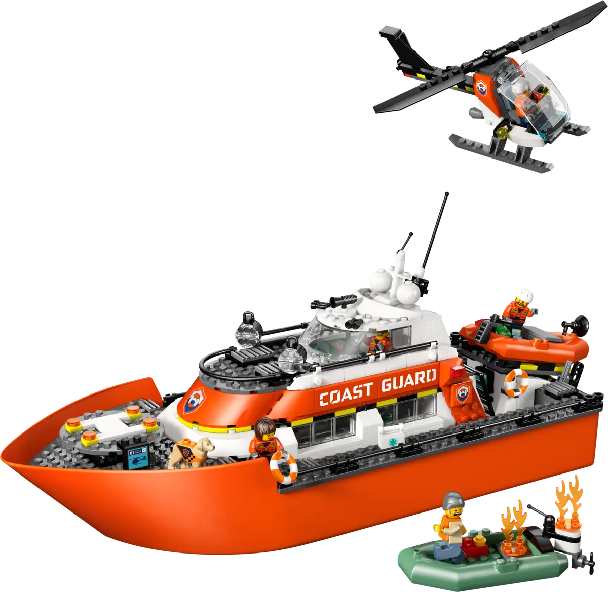 Lego City Coast Guard Rescue Boat & Helicopter - 60504