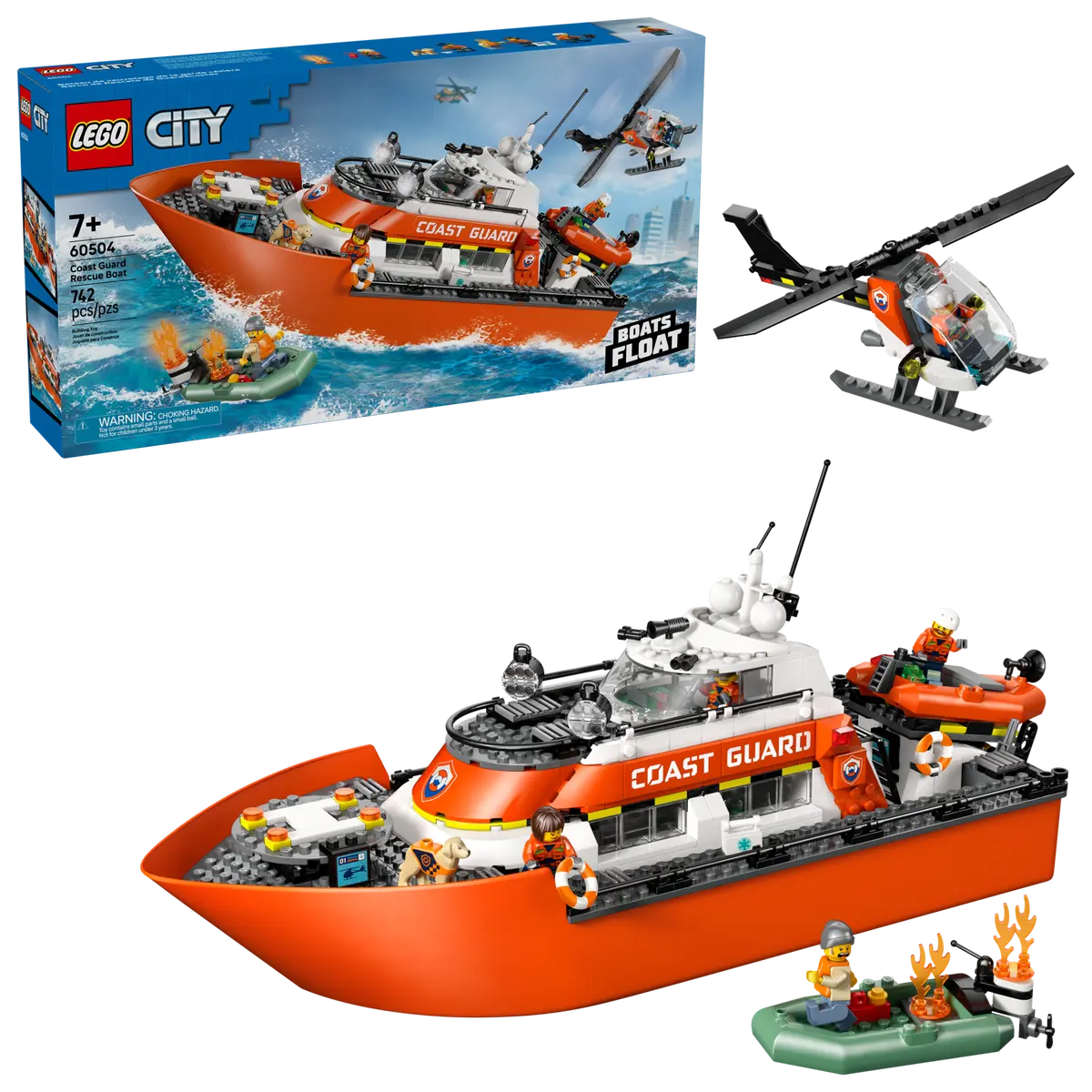Lego City Coast Guard Rescue Boat & Helicopter - 60504