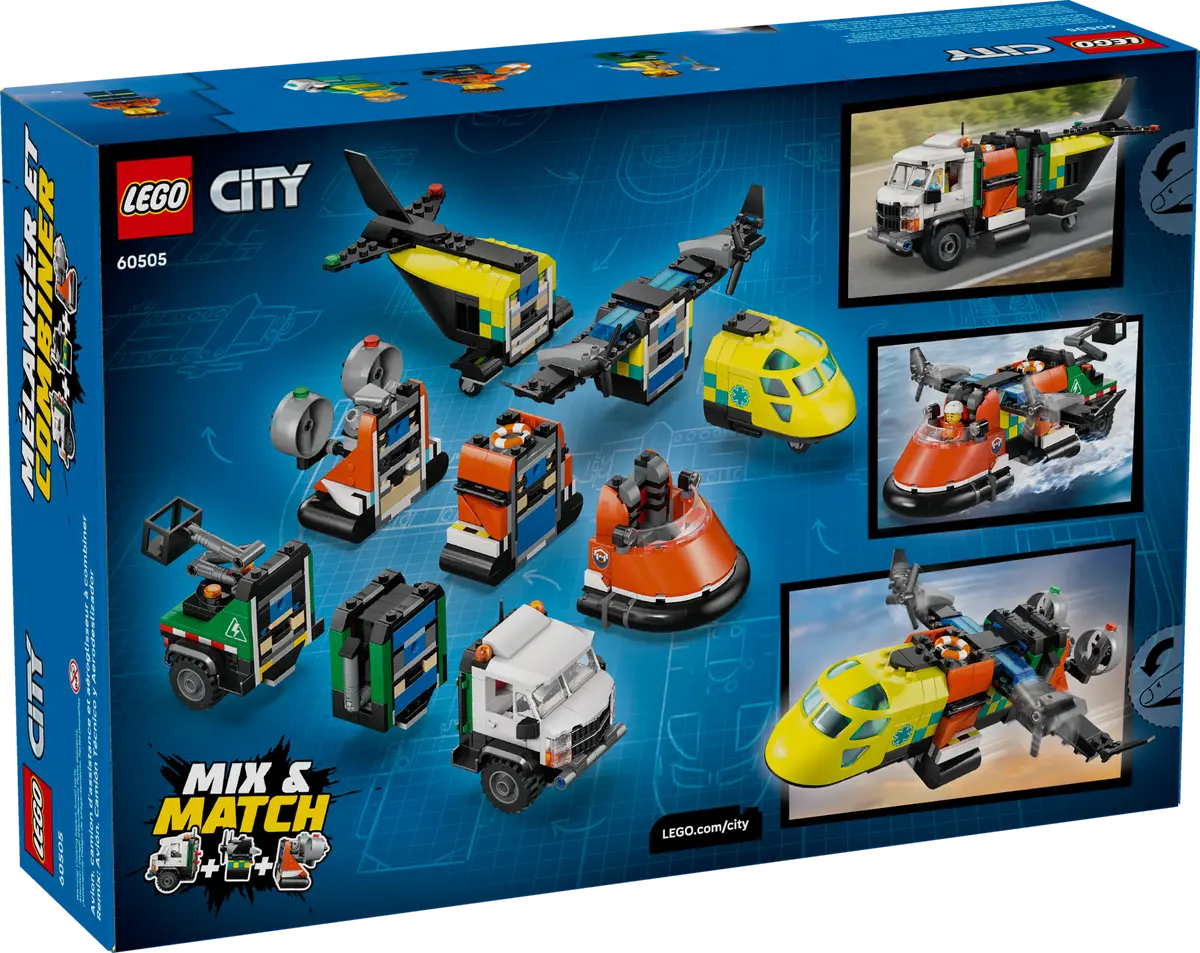 Lego City Airplane, Service Truck & Hovercraft Remix - 60505