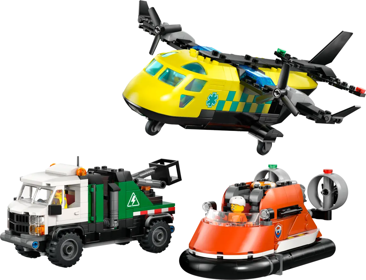 Lego City Airplane, Service Truck & Hovercraft Remix - 60505