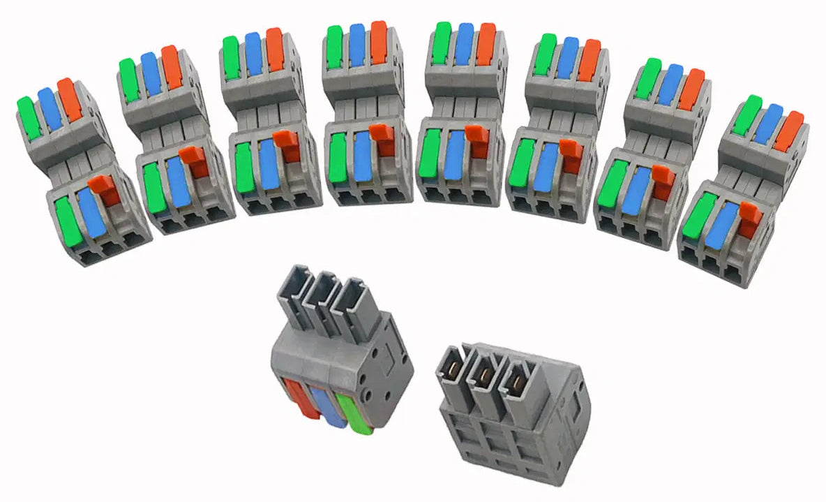 DCW-iLP3.8 Solder-Free 3-Pole 2-piece PLUGGABLE i-Link Connectors (8 pairs)