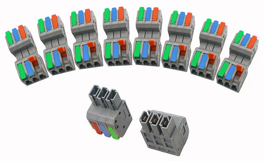 DCW-iLP3.8 Solder-Free 3-Pole 2-piece PLUGGABLE i-Link Connectors (8 pairs)