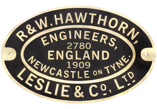 Hawthorn Leslie Worksplate Full Size Replica – 2780 Asbestos