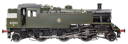 British Railways Standard 3MT 2-6-2T Lined Green Early Crest 82003 - Steam Tank Locomotive