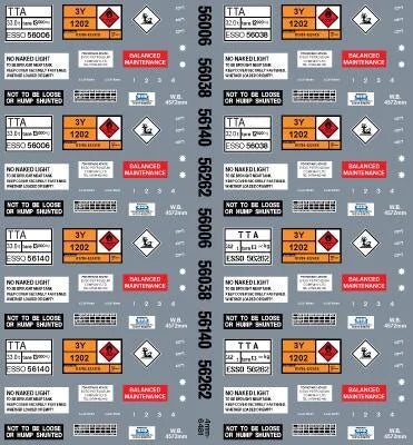 Esso Gas oil Tank TTAS: Full Detail Pack A Waterslide Decals