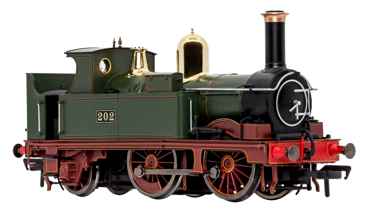 GWR 517 Class 0-4-2 202 Lined G.W Green Red Frames Steam Locomotive - DCC Fitted