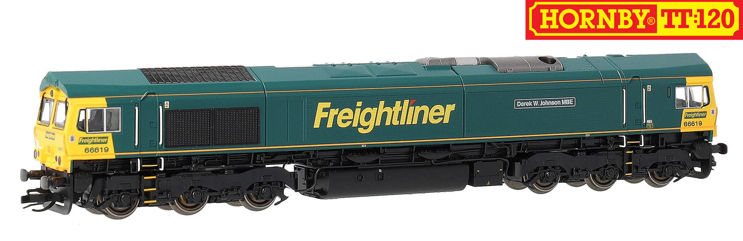 TT3031M Freightliner Class 66 Derek W Johnson MBE 66619 Diesel Locomotive