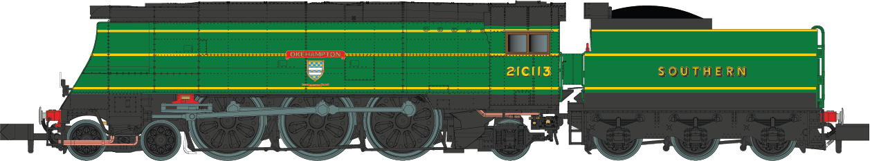 West Country ‘Okehampton’ 21C113 SR Malachite Green Crest - DCC Sound Fitted