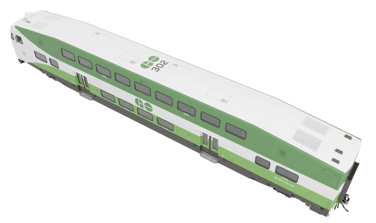 1110001 BiLevel Commuter Car: GO Transit - Late: Set #4 (Cab: 227 Coaches: 2406, 2436)