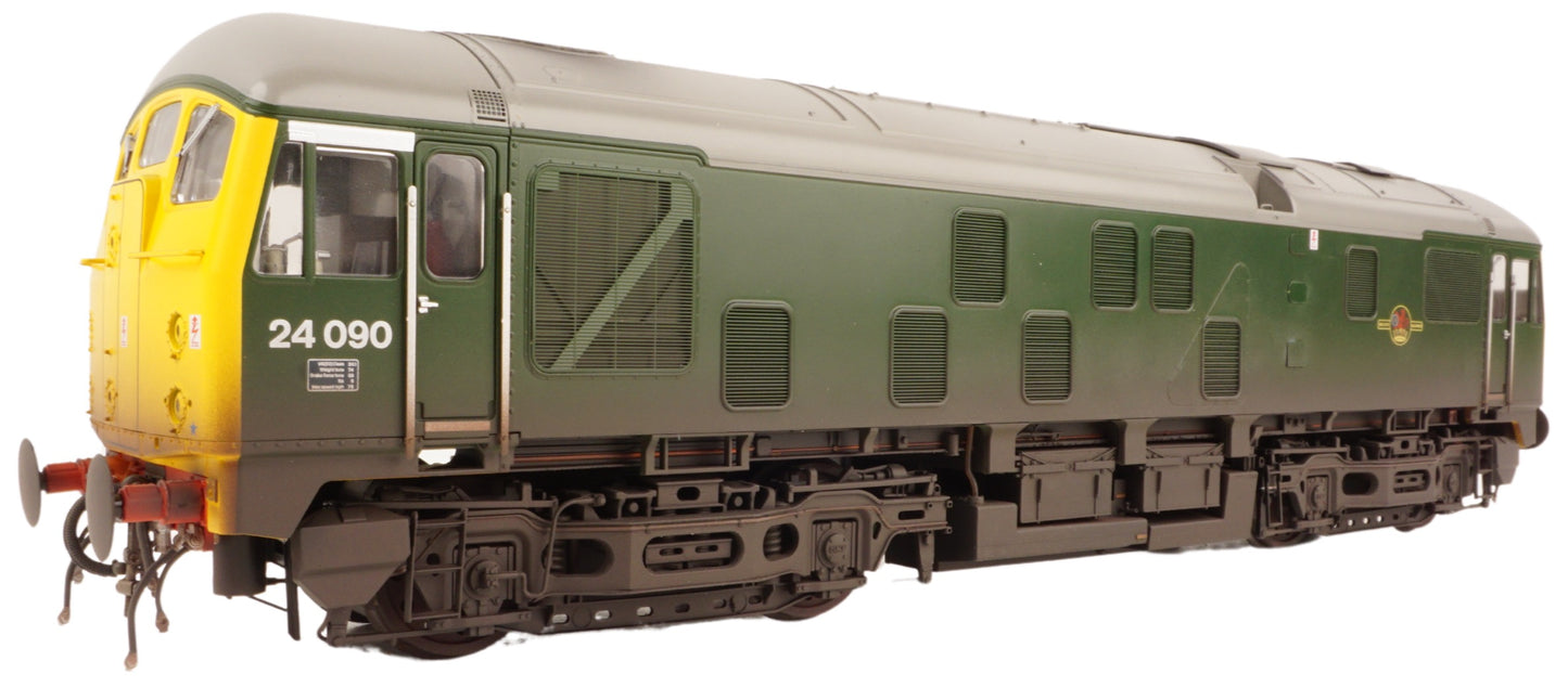 Class 24/0 BR Green 24090 (Full Yellow Ends) Diesel Locomotive - Weathered