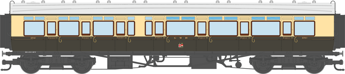 4P-021-203 Corridor GWR Toplight 1930 Chocolate & Cream Twin Cities Composite RH 6941