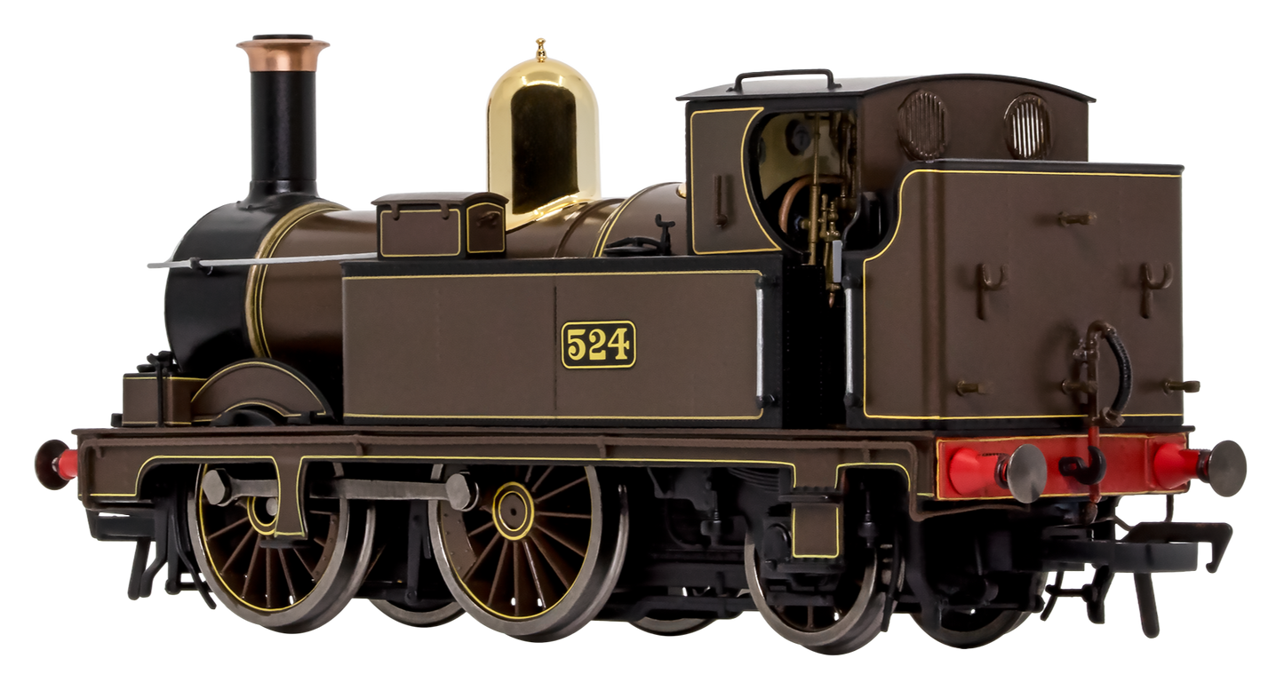 GWR 517 Class 0-4-2 524 Lined Chocolate Steam Locomotive - DCC Fitted