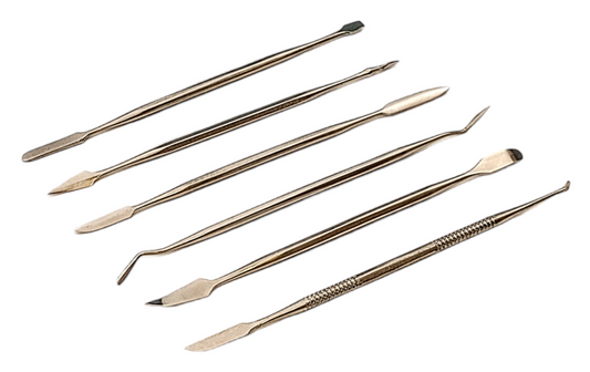 6pc Stainless Steel Sculpting Tool Set in wallet