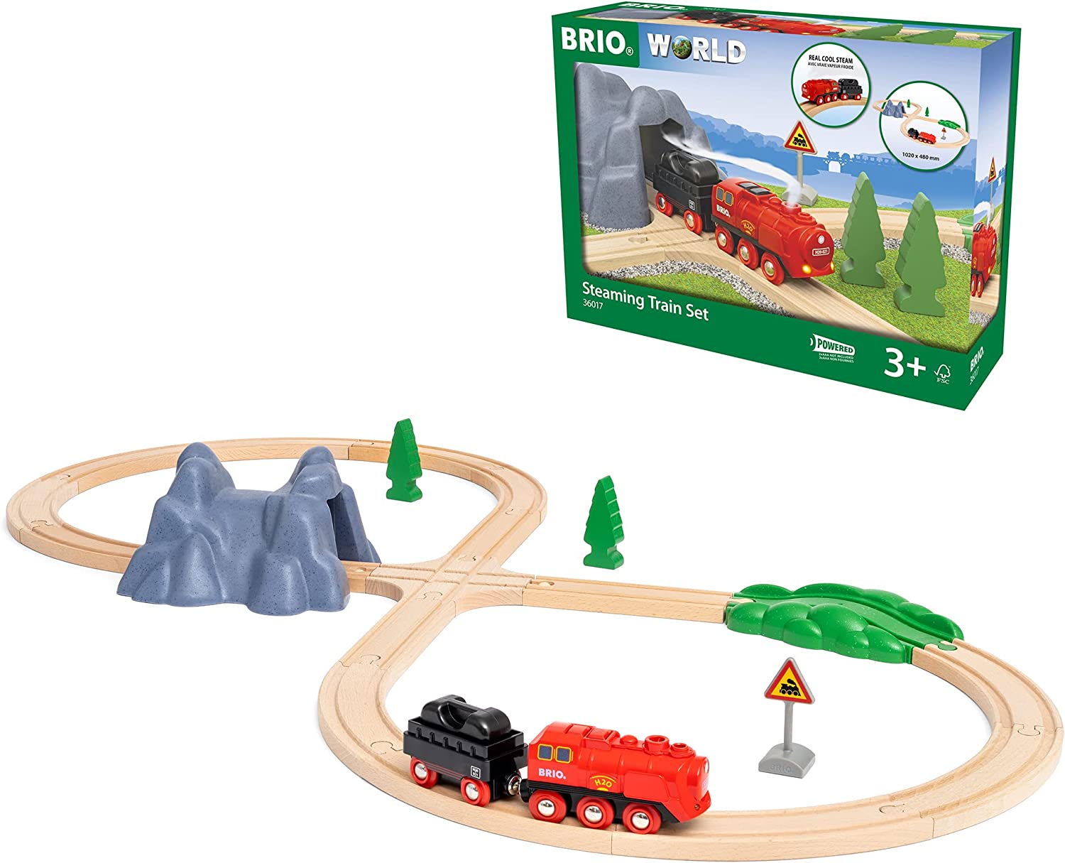 Steaming Rails Brio 36017 BRIO World Railway Set Steaming Train set – Rails