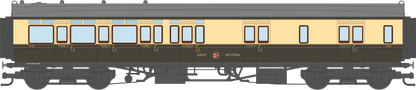 4P-021-504 GWR Corridor Toplight 1947 Chocolate & Cream Great Western Brake Third LH 3766