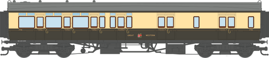 4P-021-504 GWR Corridor Toplight 1947 Chocolate & Cream Great Western Brake Third LH 3766