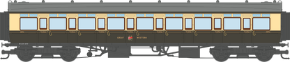 4P-021-501 GWR Corridor Toplight 1947 Chocolate & Cream Great Western All Third 3892