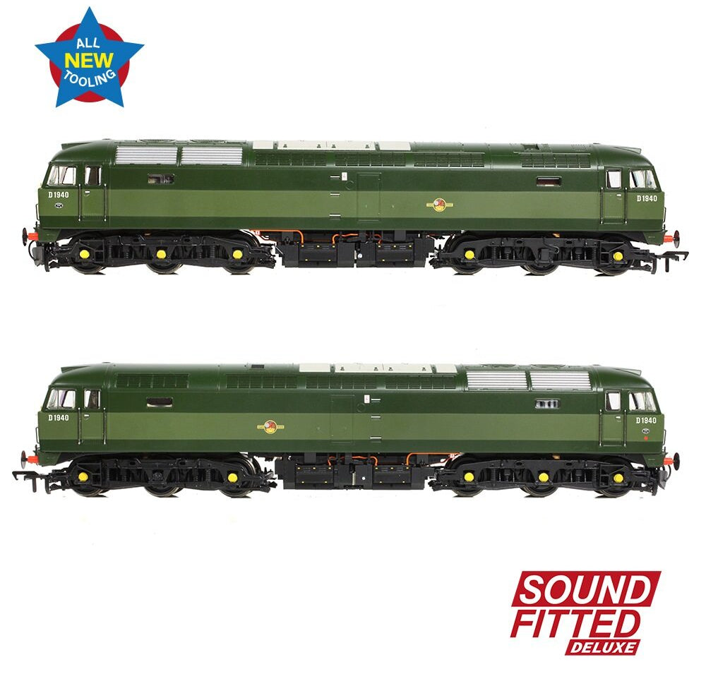 35-410BSFX Class 47/0 D1940 BR Two-Tone Green (Small Yellow Panels) Diesel Locomotive - DCC Sound Deluxe