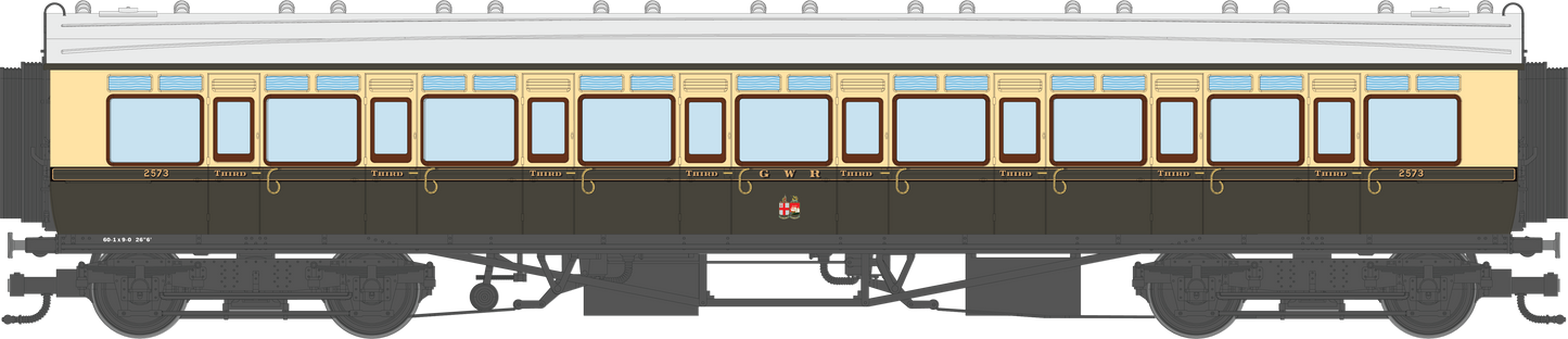 4P-021-201 GWR Corridor Toplight 1930 Chocolate & Cream Twin Cities All Third 2573