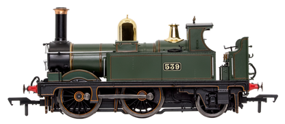 GWR 517 Class 0-4-2 539 Lined G.W. Green Black Frames Steam Locomotive - DCC Fitted