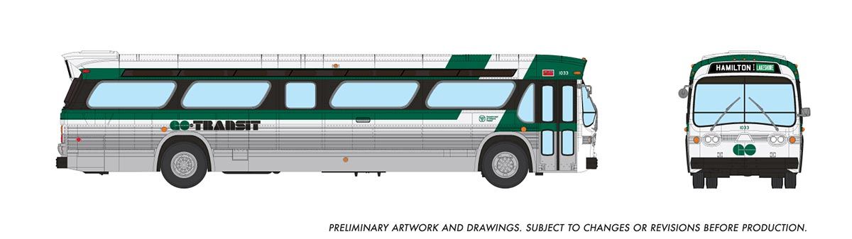 HO 1/87 New Look Bus (Deluxe): GO Transit - Late: #1033