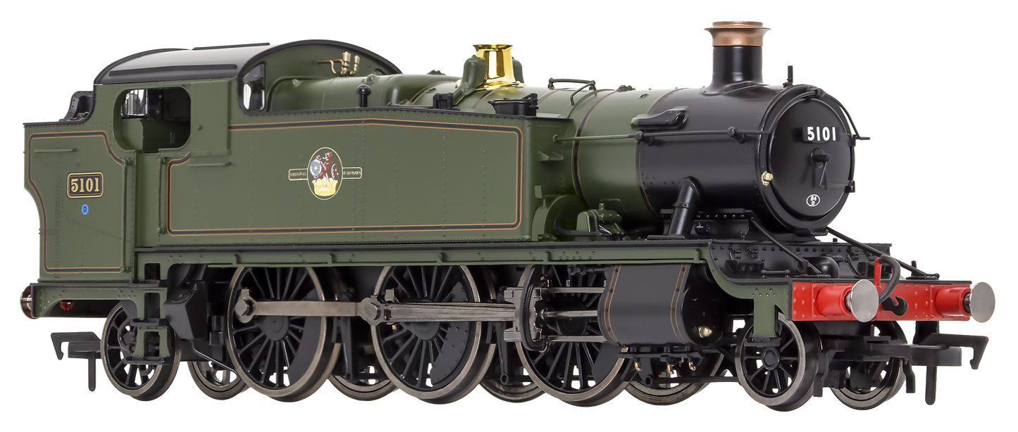 Large Prairie 5101 Lined BR Green Late Crest Steam Locomotive