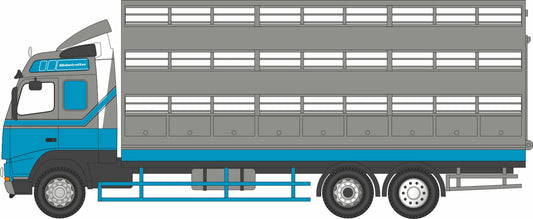 76VOL02LS 1:76 Volvo FH Cattle Truck Blue/Silver