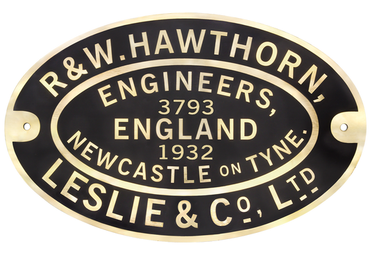 Hawthorn Leslie Worksplate Full Size Replica – 3793 Faraday