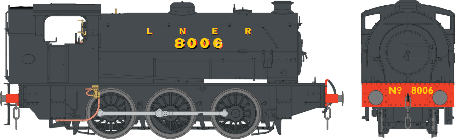 J94 Austerity LNER Black 8006 0-6-0 locomotive - DCC Fitted