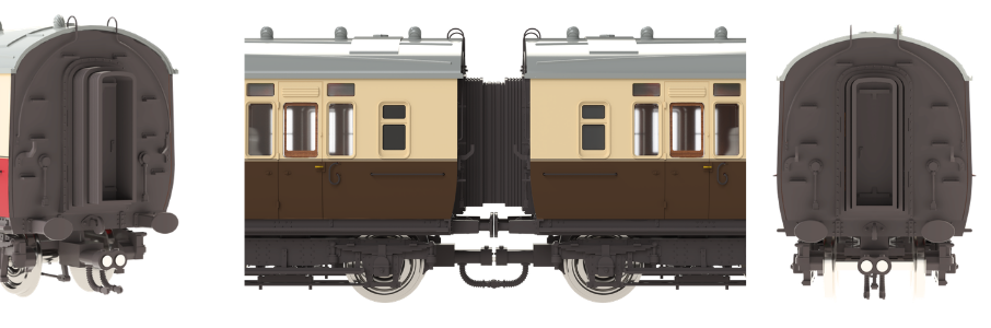 4P-021-504 GWR Corridor Toplight 1947 Chocolate & Cream Great Western Brake Third LH 3766